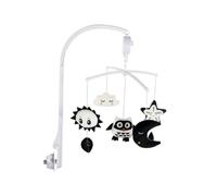 Crib Mobile - Black White Hanging Toy Soft Plush Music Rotating