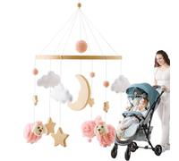Crib Mobile Bohemian - Wooden Hanging Decor | Cloud Moon Sheep Nursery | Boho Style Nursery Decoration, Lightweight Wooden Design, Cute Hanging Shapes, for Cribs Children's Rooms & Play Areas