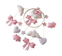Crib Mobile Decor - Ornement mobile bébé lapin - Décoration suspendue en arc rose - Belle décoration de maternelle avec une touche romantique - Affichage apaisant pour les tout-petits et les