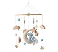Crib Mobile, Hangable Stroller Toy, Rotatable Bed Bell, Soft Tones, Gentle Motion, Colorful Design, Visual Stimulation, Easy Attachment, Calming Effect, Perfect for Baby, Nursery, Playpen, 45x23cm