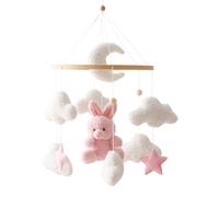 Crib Mobile, Hanging Toys, Adorable Versatile Soft Safe Materials Bunny Toy, Baby Room Pendant Mobile for Kids Rooms, Bedrooms, or Home Decors, 17.72 x 9.06 Inches