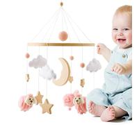 Crib Mobile, Nursery Bassinet Pendant, Musical Bohemian Hanging Mobile for 0-3 Months, Portable Stroller Decoration, Soft, Calming, Baby Nursery Decor for Boys and Girls