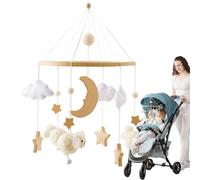 Crib Mobile, Nursery Bassinet Pendant, Musical Bohemian Hanging Mobile for 0-3 Months, Portable Stroller Decoration, Soft, Calming, Baby Nursery Decor for Boys and Girls