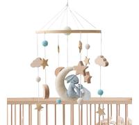 Crib Mobile, Portable Stroller Toy, Rotating Crib Bed Bell, 17.72x9.06 inches Hangable Accessory with Soothing Motion, Visual Stimulator for Nursery Playpen, Babies, Childcare and Travel