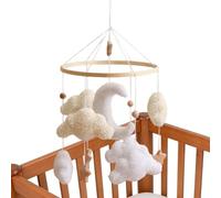 Crib Mobile | Rotating Soothing Aesthetic | Bohemian Crib Mobile Cloud | For Bedroom Living Room Wall Window Home Boys Girls Prechoolers Young Child Indoor Outdoor School Offices Garden Patio Door Eve