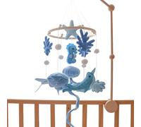 Crib Mobile - Thé à thème Baby Cribs Toy pour garçons et filles, accessoires photo, accessoires de plaques avec cloche de lit apaisante, jouet pour bébés gigantes