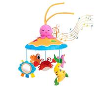 Crib Mobile Toy, Baby Bassinet Mobile Hanger Bell, Rotating Cute Animal Nursery Decor, Educational Infant Toy, Soft Music, Visual Stimulation, Stroller and Cot Attachment