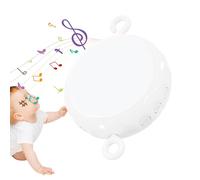 Crib Music Mobile - Boîte musicale Lullaby Player, Baby Soother | Boîte de musique rotative de 5,12 pouces avec 24 morceaux et boutons de volume, aide somnifère à 3 modes, machine au son de pépinière