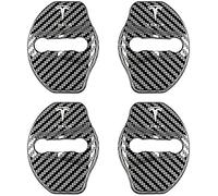 CRIBBU 4 PièCes Couverture Serrure Porte Voiture pour Tesla Door Lock Cover 4PCS Cache-Verrou De Porte en Acier Inoxydable Contre La Pluie La Rouille Accessoires,B/Carbon Texture