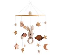 Cribe mobile en peluche - Moon en bois et étoiles Bébé mobile, porte-mobile bébé | 17.32x9.06 pouces Wind Chime Berceau suspendu Ornement de pépinière, Bassinet Mobiles Cot Mobile, Bel Bell Charm pour