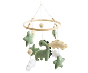 CribMobile - Thème Dinosaure Doux | Sucette De Chevet Pour Chambre D'enfant Avec Rotation Douce, Berceuse Relaxante, Personnages En Peluche Pour Le Confort Du Sommeil, Garçons Et Filles, Fixation De B