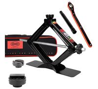 Cric à Ciseaux HEYNER® 2,0 t pour BMW Série 5 G60 (2023-) - Selle Ronde, Support en Caoutchouc Interchangeable 360°, Course 105-450 mm, cliquet 17 mm & Bouton Rotatif, Pied 30×8 cm, jusqu'à -50 °C