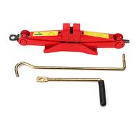 Cric à Ciseaux Professionnel pour Le Changement de pneus de Voiture, Outil de Levage en Fer Robuste avec Base Extra-Large, cric de Coffre Rouge pour Une Utilisation d’Urgence en (1T)