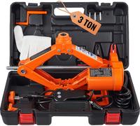 Cric à ciseaux VEVOR Cric à ciseaux électrique pour voiture 3 t, cric 12 V avec câble électrique de 3,5 m & boîte à outils & manivelle, 130-370 mm / 170-420 mm Cric pour voiture, SUV, berline, etc.