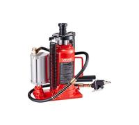 VEVOR Cric Bouteille Hydraulique Pneumatique Capacité 20 T, Cric de Levage pour Voiture Plage de Levage 260-495 mm, avec Pompe, pour Réparation Automobile, Camion Camping-Car, SUV, Atelier Garage