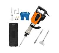Cric de démolition 4500W, marteau rotatif multifonctionnel avec boîte, électrique for briser le sol du béton, outil, perceuse à percussion Pour les débutants en bricolage(3 Chisels)