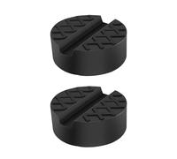 Cric de levage 2 pièces avec tapis en caoutchouc - Cric de levage à profil bas - Tapis de cric de levage pour camping-car (noir)