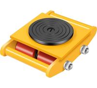 Cric de machine, disque rotatif 360°, 4 roulettes, taille compacte, jaune