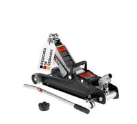 Cric de manœuvre HEYNER® Cric hydraulique + Extra-Plat + capacité de 2,25t + qualité Robuste + Manipulation Facile + Roues pivotantes + Support en Caoutchouc Ø 45mm + Hauteur de Levage 85-380mm