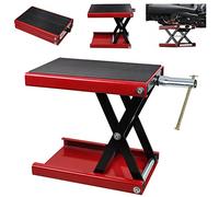 Cric de Moto 1100 lbs/500 kg Hauteur 19-34 cm Pont Élévateur Ciseaux Moto en Acier Plate-Forme Élévatrice Moto Dimension Plat-Forme 36x23 cm Lève Moto Sécurisée Table Élévatrice Moto Entretien, Rouge