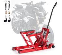 Cric de moto hydraulique capacité 680 kg plage de levage 11 5 à 38 5 cm commande au pied et 4 roues pour quad et ATV