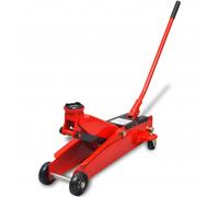 vidaXL Cric de plancher hydraulique à profile bas 3 tonnes Rouge