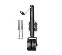 Cric de Remorque, Jeu de roue à double solide 6 pouces, vérin remorque pivotant rond avec boulon sur la capacité 650 KG Bateau roues jockey Rv Pièces & Accessoires(Zwart)