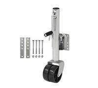 Cric de Remorque, Jeu de roue double solide 6 pouces à rond Jack remorque pivotante avec boulon sur la capacité 65 0kg Bateau roues jockey Rv Pièces & Accessoires