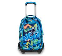 SJ GANG STYLE JAM GANG Trolley Jack 8 roues SPACE RIDE, Bleu, 34L, Discomposable, Crossover System, 3 en 1, Bretelles rétractables, Poche frontale avec astronaute 3D, École primaire, Enfant