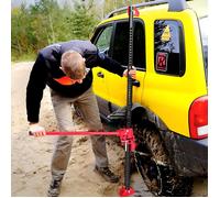 Cric farm jack tout-terrain ATV 4x4, cric pour voiture véhicule charge max. 3000 kg, hauteur de levage 11-135 cm, rouge