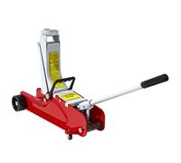 Cric hydraulique à profil bas HOMCOM en acier robuste, Charge maximale de 2500 kg, capacité de levage de 8 à 38 cm, rouge