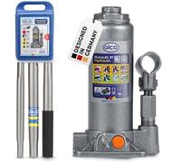 Cric hydraulique alca® 3t en Coffret I Cric à Piston en Acier I Hauteur de Levage 195-380 mm I Cric pour Voiture SUV Transporter I Cric sous châssis pour l'atelier et en Route