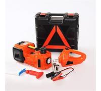 cric hydraulique, Cric de Voiture électrique hydraulique 4 en 1 5 tonnes 12 V avec Pompe gonflage et lumière LED