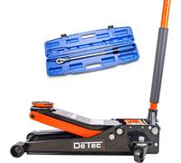 Cric hydraulique DeTec. 3 tonnes orange | Cric de voiture 3t plat | Cric de manœuvre à double piston