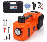 Cric hydraulique électrique 5T, 12 V 180 W kit de levage avec pompe gonflable et éclairage LED, cric 150-450 mm pour voiture, SUV