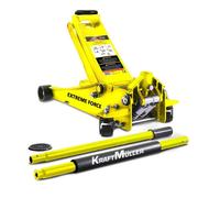 Cric hydraulique Kraft Müller professionnel 2.25T, Haut. de levage 49,5cm, Levée rapide avec système à double-pompe, Jaune