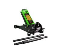 Cric hydraulique Kraft Müller professionnel 2.25T, Haut. de levage 49,5cm, Levée rapide avec système à double-pompe, Noir/Vert