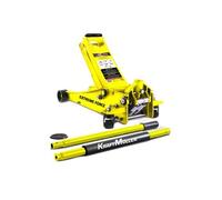 Cric hydraulique Kraft Müller professionnel 2.25T, Haut. de levage 49,5cm, Levée rapide avec système à double-pompe, Jaune