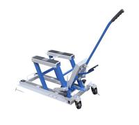 Cric hydraulique pour moto, capacité de charge 680 kg, hauteur réglable 12-38,7 cm, bleu