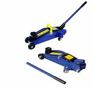 Cric hydraulique Rigogo 2 tonnes, plage de levage 135-320 mm, cric de garage hydraulique professionnel avec roues pivotantes à 360° et coffre