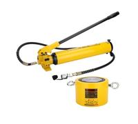 Cric Hydraulique Robuste, Avec Pompe À Main, Adapté À L'installation Et À L'entretien Sur Les Chantiers De Construction, Les Ponts Et L'industrie Sidérurgique(100T jack+CP-700-2A hand pump)