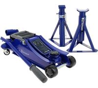 Cric hydraulique rouleur 1,8T + 2 Chandelles 2T - MICHELIN - Ht de levage cric : 105-350mm - Ht de levage chandelles : 266-355 mm