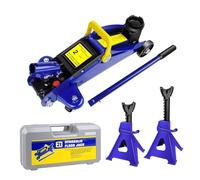 Cric hydraulique rouleur 2T + 2X chandelles d'essieu 3T- Chandelles de Levage Réglable en Hauteur - pour Voiture, SUV, Caravane et Camping-Car