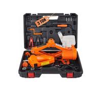 Cric Losange 3 T 12 V DC Cric Électrique à Ciseaux Levée 130-370 mm 170-420 mm Cric de Levage avec hocs Manivelle Coffret K