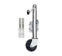 Cric Manuel, Jeu de Roue à Double Solide 6 Pouces, vérin remorque pivotant Rond avec Boulon sur la capacité 650 KG Bateau Roues Jockey RV Pièces & Accessoires(Zinc)