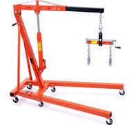 Cric motorisé Grue motorisée 2t, Grue d'atelier + nivelleur pour cric motorisé 680 kg, Support moteur pliable Grue motorisée en acier haute performance, Grue d'atelier Cric à engrenages Grue de levage