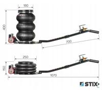 Cric pneumatique 4T + Pistolet gonflage - STIX - Hauteur 400 mm