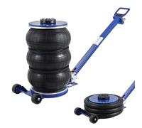 Cric pneumatique Relaxdays, 3,5 t, cric pneumatique pour Voiture, Bleu | Air Jack, temps de levage de 5 s, dimensions H x L x P : 13,5-40 x 24 x 106 cm, acier