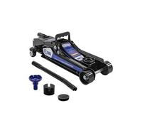Cric Rouleur Hydraulique 2,5 Tonnes Hauteur de Levage Plate 80-360 mm avec 2x Patins en Caoutchouc et Adaptateur SUV Voiture Roues Pivotantes 360°