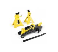 Cric rouleur hydraulique profil bas, capacité 2 T, levage 13-31 cm, acier, pompe rapide à piston unique, avec chandelles